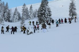 Schneeschuhlwufen mit Freunden 